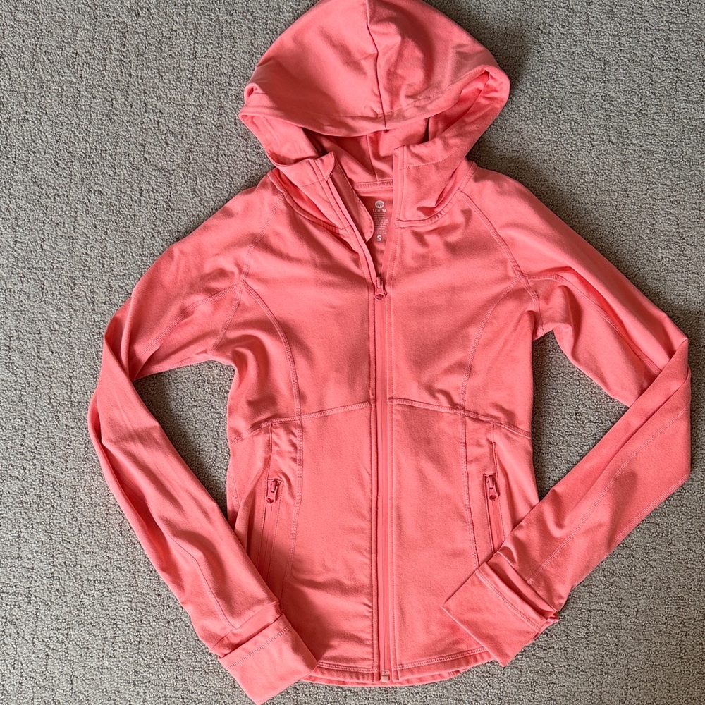 Senita Athletics Coral Full-Zip Hoodie